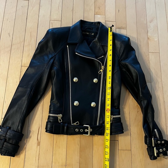 Balmain x H&M Black and Gold Leather Jacket - Picture 5 of 16